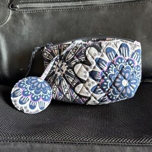 Vera Bradley Floral Quilted Cosmetic Bag with Attached Mirror